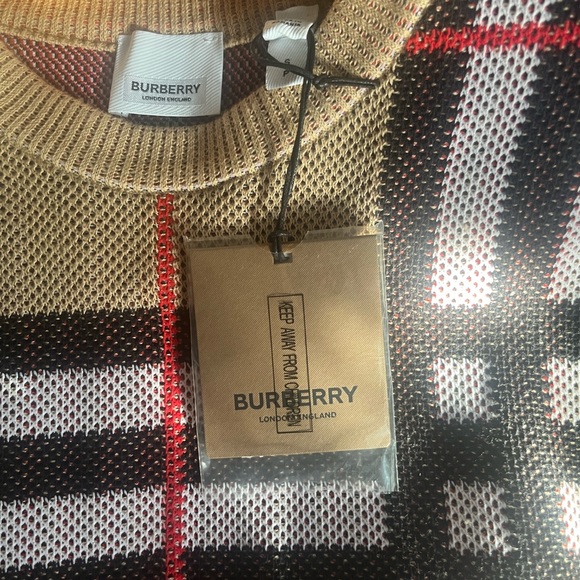 NEW & Authentic Burberry sweater in cotton blend piqué, jacquard-knitted Small. - Picture 5 of 10